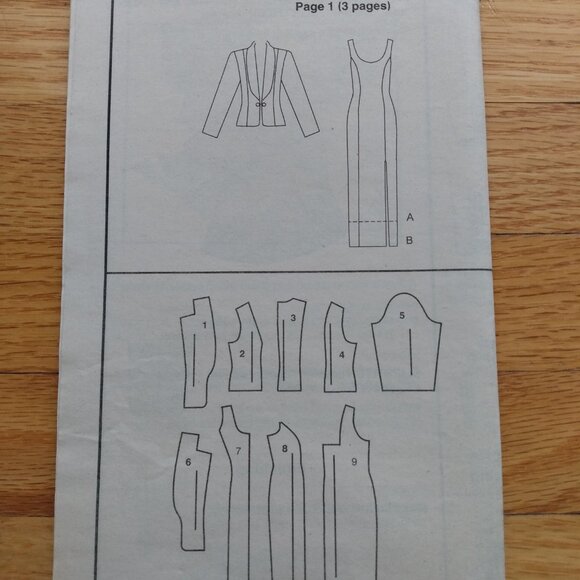 Formal Dress & Jacket Sewing Pattern Size 8-12 Diahann Carrol 5882 UNCUT - Picture 10 of 11